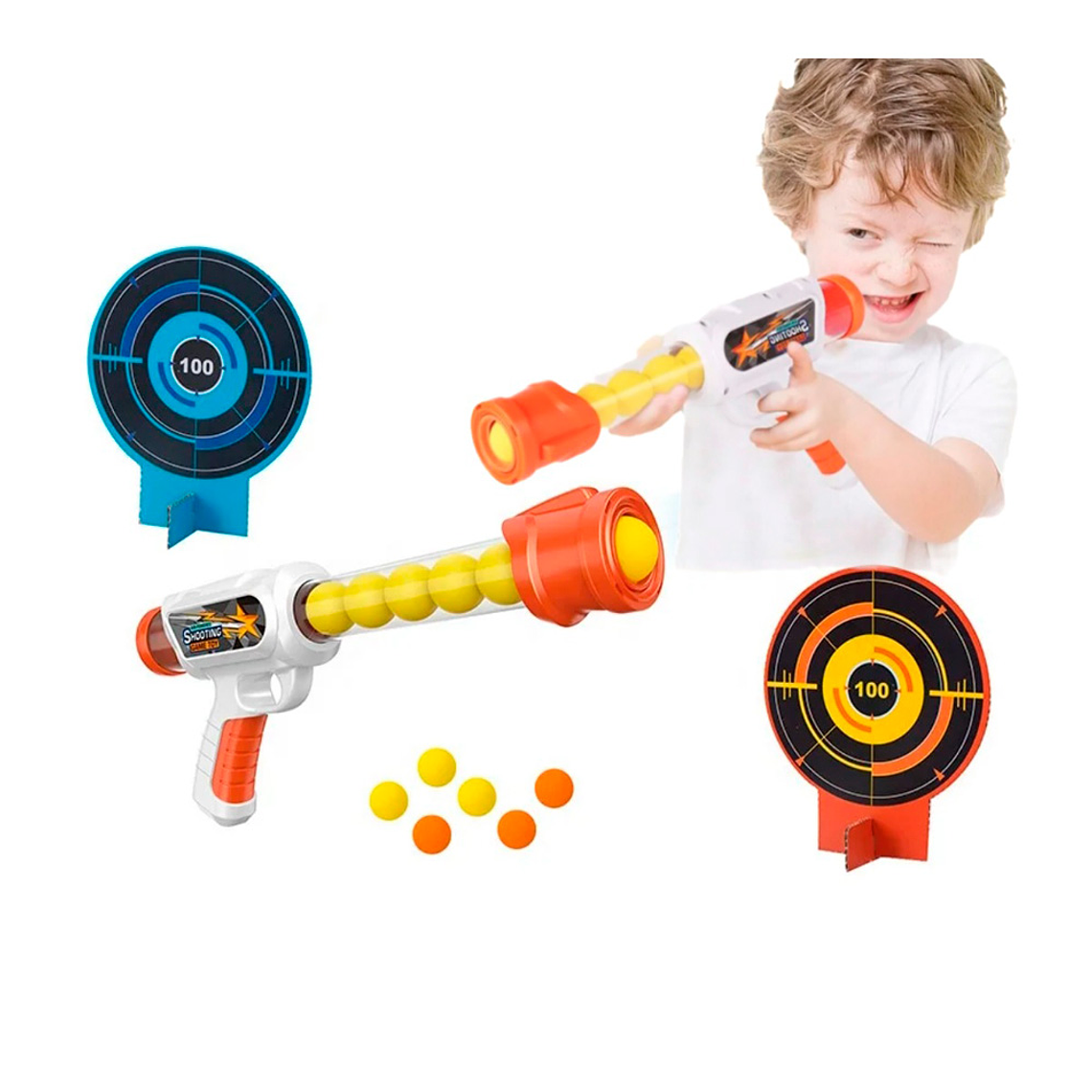 Rifle Bazooka Con Mira Lanza Pelotas Soft 3