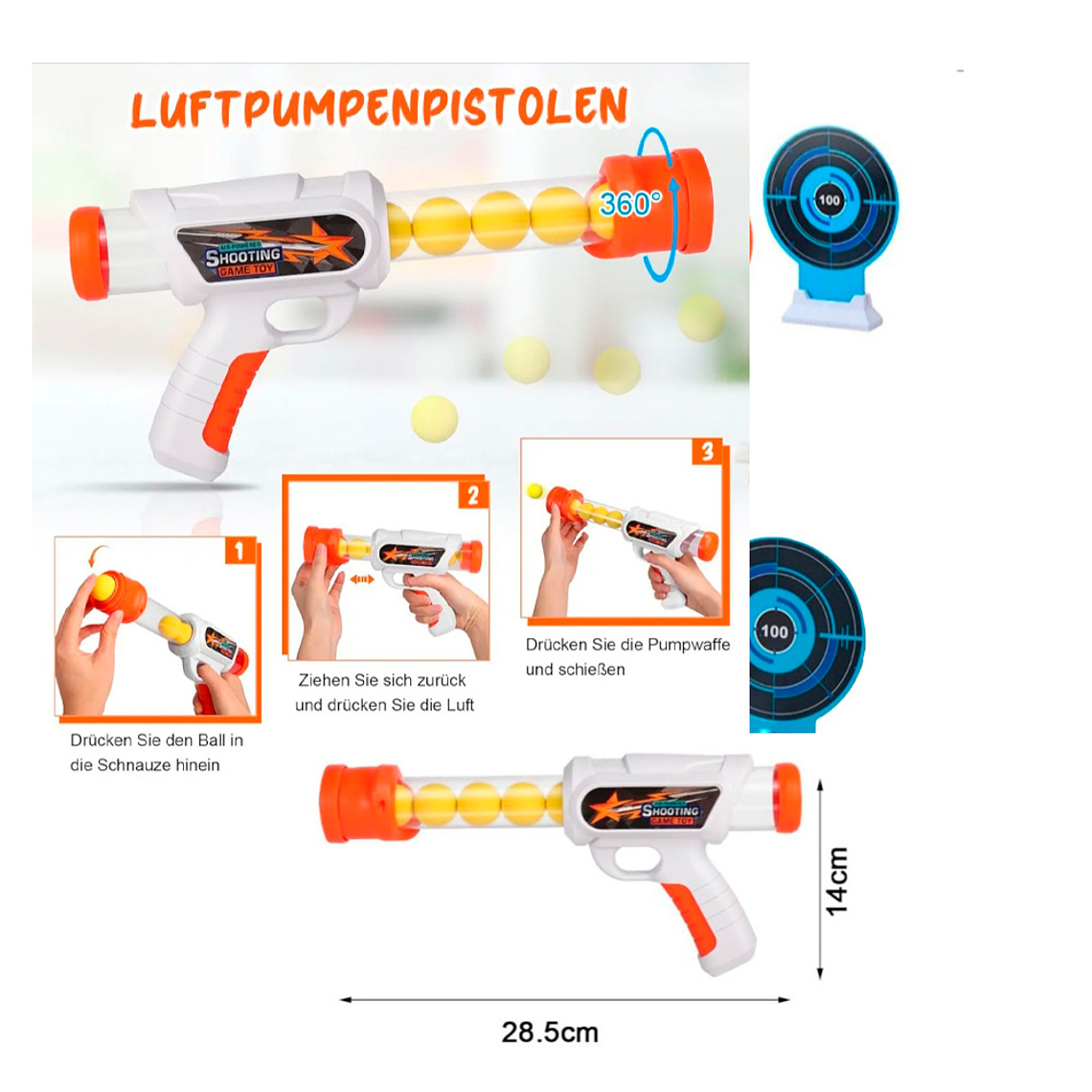 Rifle Bazooka Con Mira Lanza Pelotas Soft 7