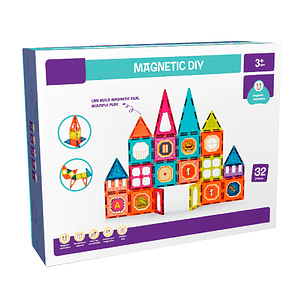 Lego Magnético 3d Bloques Construcción Didáctico Niños 32 Geometría