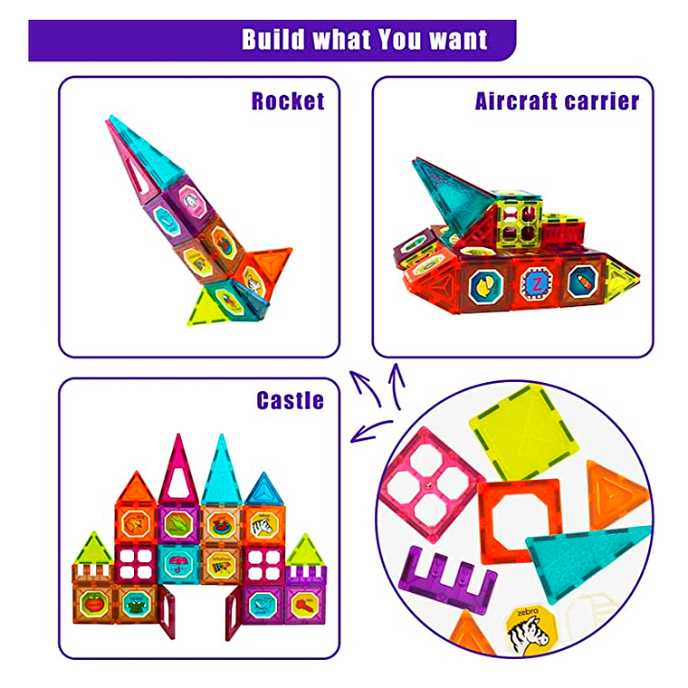 Lego Magnético 3d Bloques Construcción Didáctico Niños 32 Geometría 5