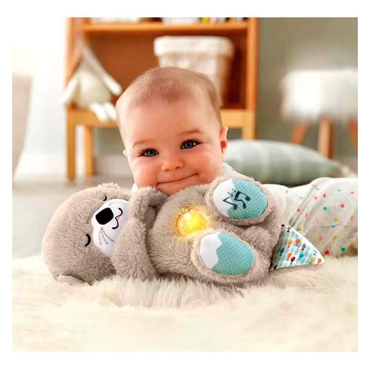 Peluche De Apego Respira Musical Luz Tuto - Marrón 2