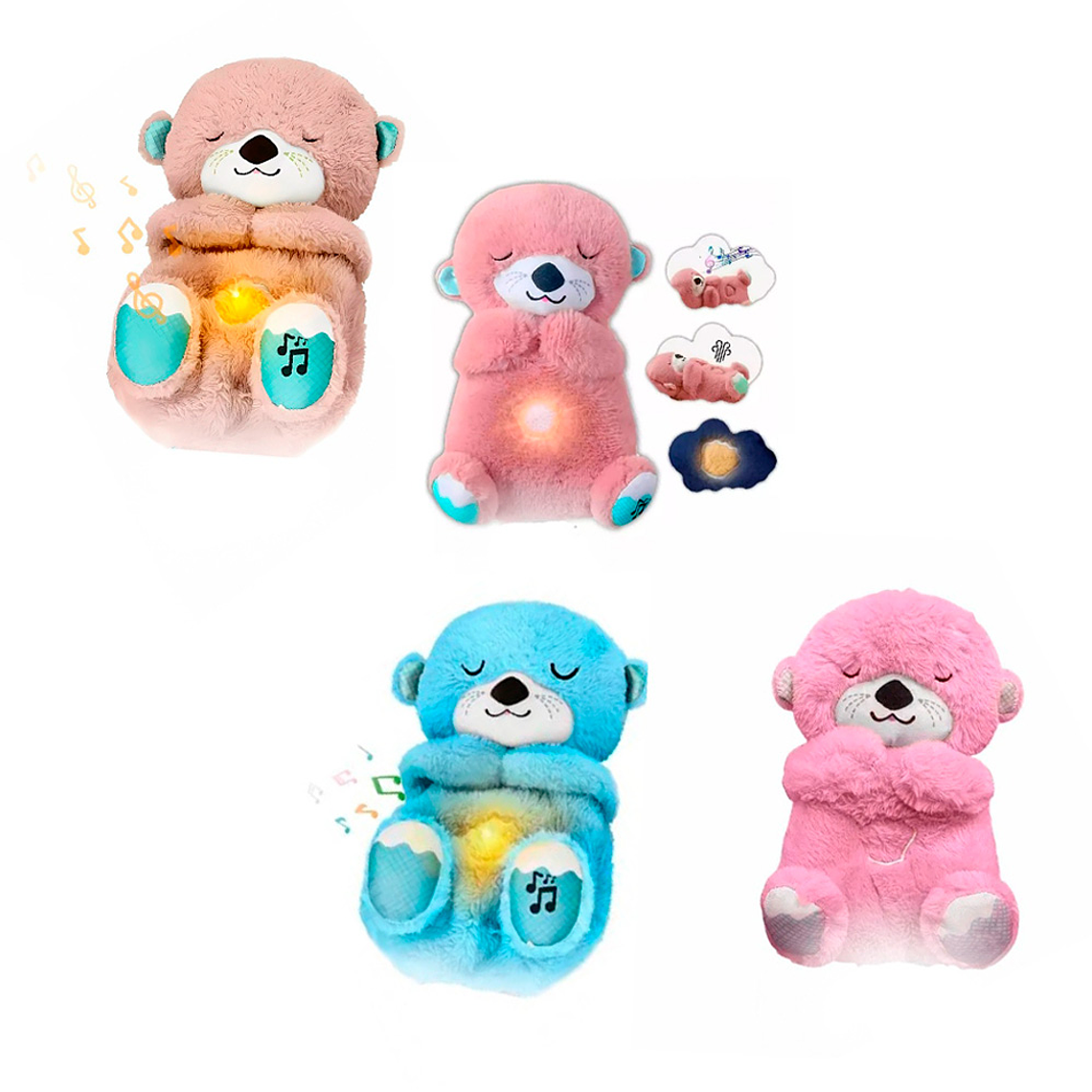 Peluche De Apego Respira Musical Luz Tuto - Marrón 3