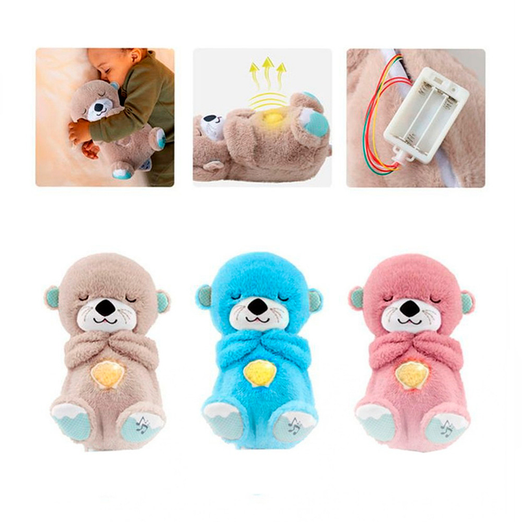 Peluche De Apego Respira Musical Luz Tuto - Marrón 6