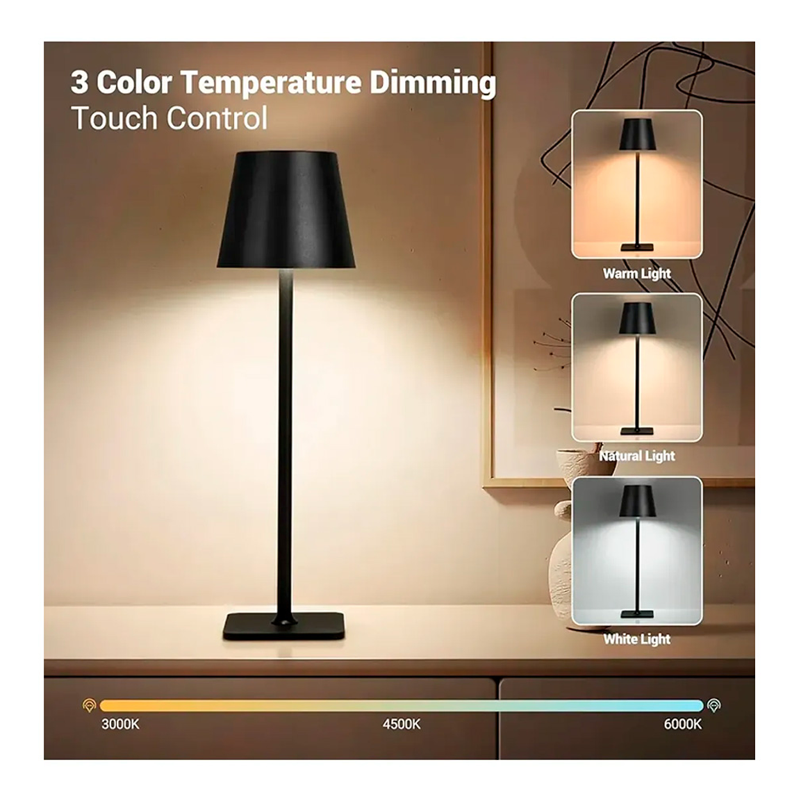 Lámpara Touch Usb Decorativa Portátil Ajustable 8