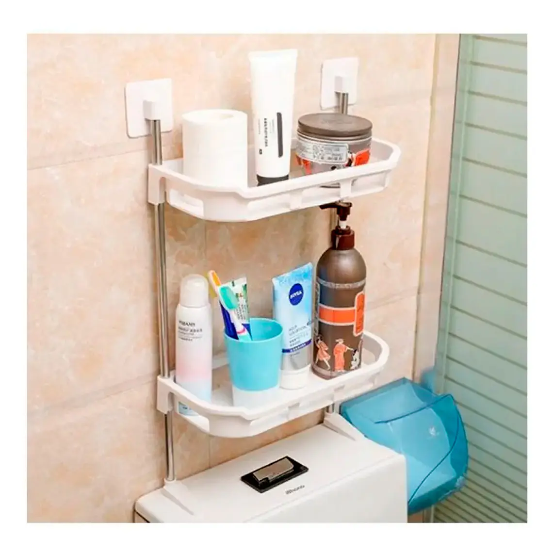 Soporte Organizador Baño Secador Shampoo Skin Care 7