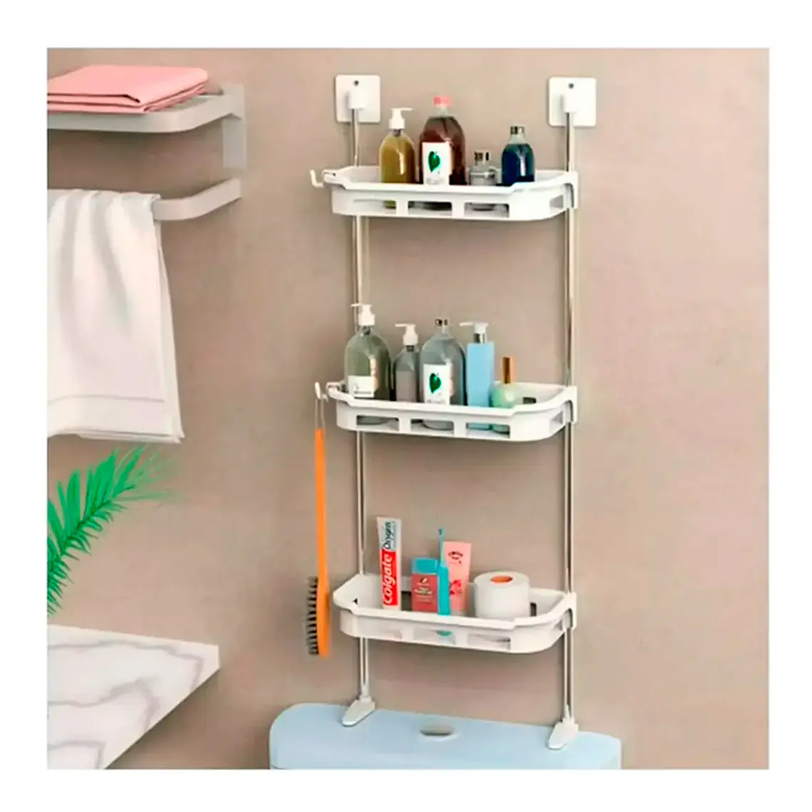 Soporte Organizador Baño Secador Shampoo Skin Care 9