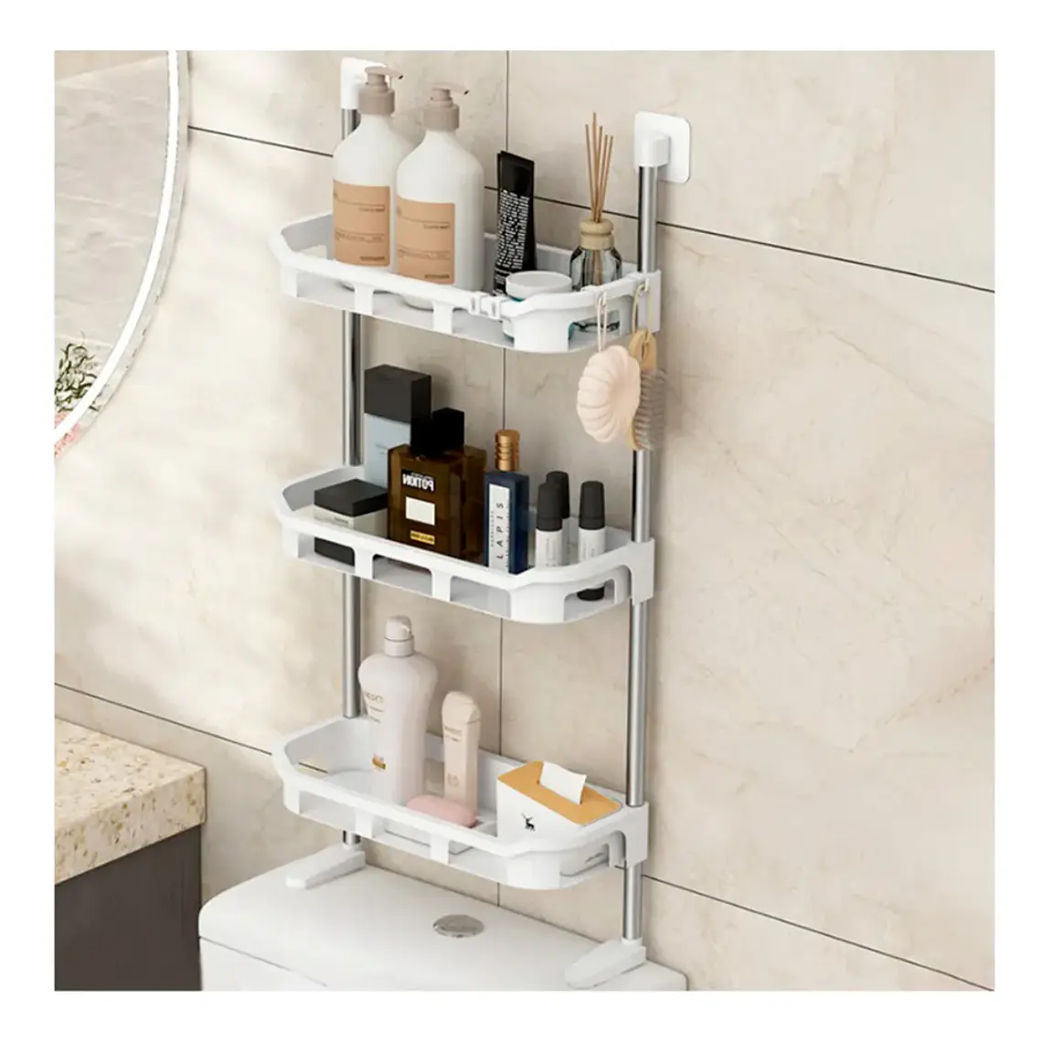 Soporte Organizador Baño Secador Shampoo Skin Care 10