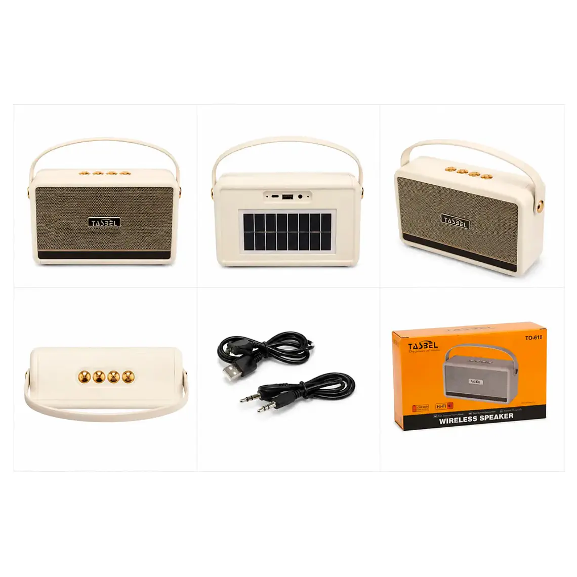 Parlante Radio Recargable Portátil Solar Usb Bluetooth Hi-fi 3