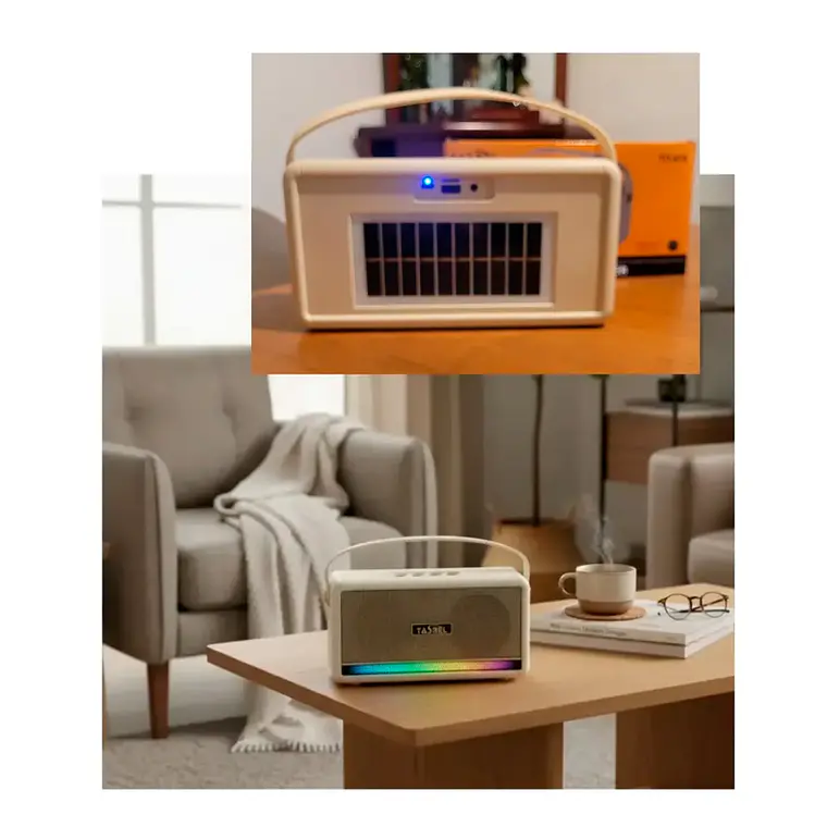 Parlante Radio Recargable Portátil Solar Usb Bluetooth Hi-fi 6