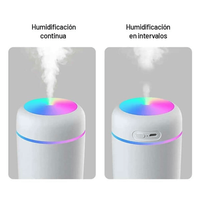 Humidificador Ultrasónico Luz Led 300ml 6