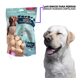 Pack 30 Snack Huesos Cartílago Masticable Comestible Perro