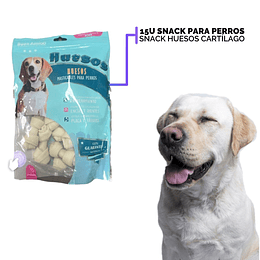 Pack 15 Snack Huesos Cartílago Masticable Comestible Perro
