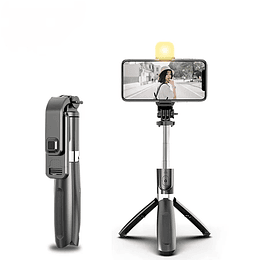 Selfies Stick con Trípode Bluetooth Control Remoto + Luz LED