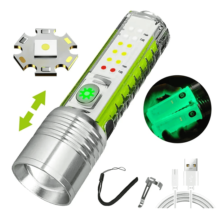 Linterna LED X200 Mini + Detector de billetes y baliza SOS 3000LM 1