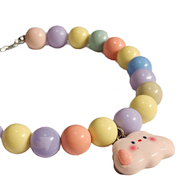 Collar Para Perros Perlas De Colores Accesorios para Mascotas kwai Coquette