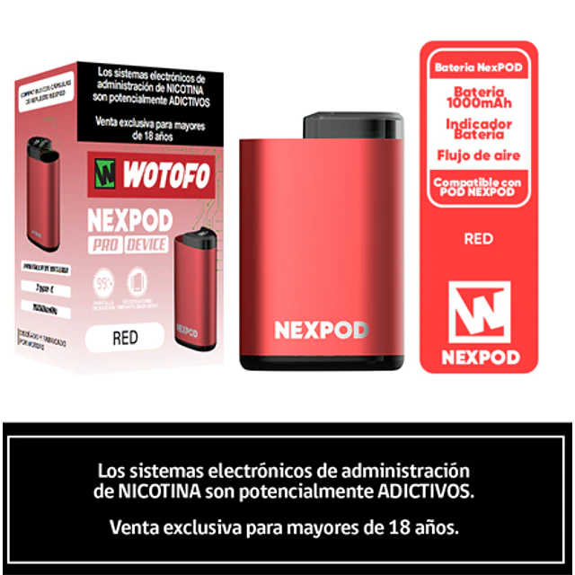 Wotofo Nexpod con indicador de %