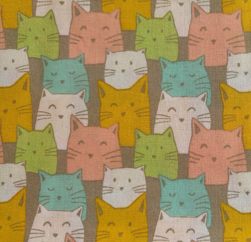 Tecido Gatos Cinza 1