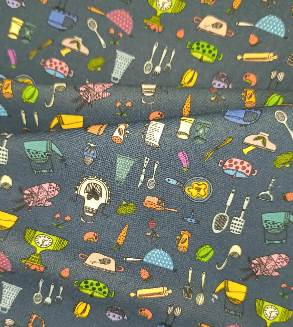 Tecido Cozinha Azul 1