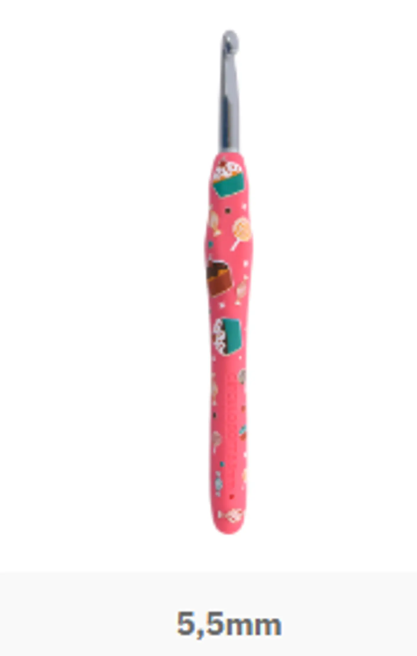 Agulhas crochet Soft estampadas - rosa 8
