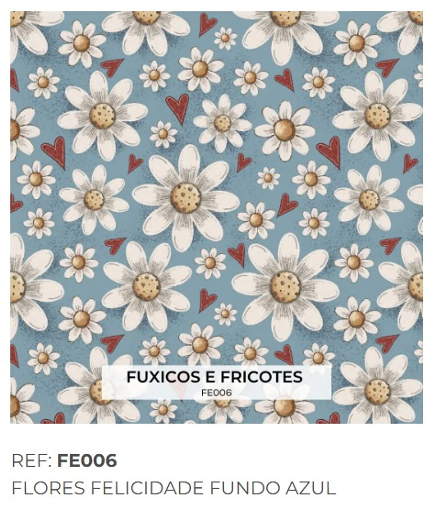 Tecido Flores Azul 1