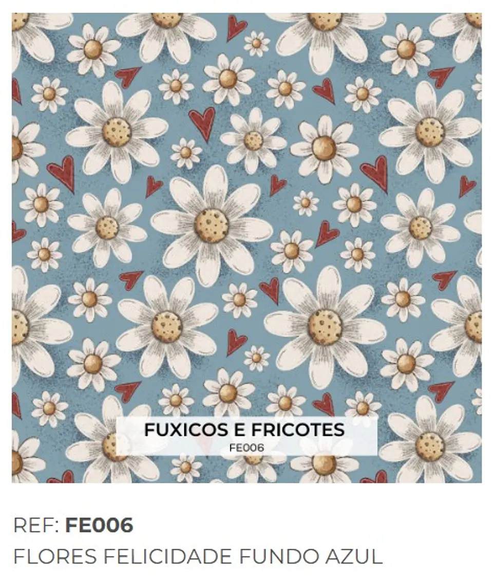 Tecido Flores Azul 1