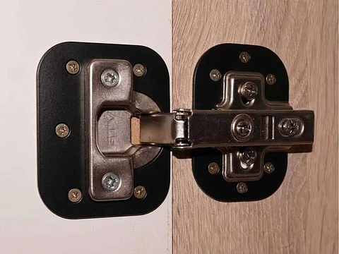 Conjunto 3 Placas de reparação de dobradiças Portas de Móveis
