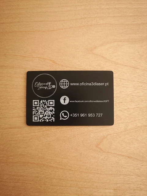 Cartões de Visita em Alumínio Personalizáveis