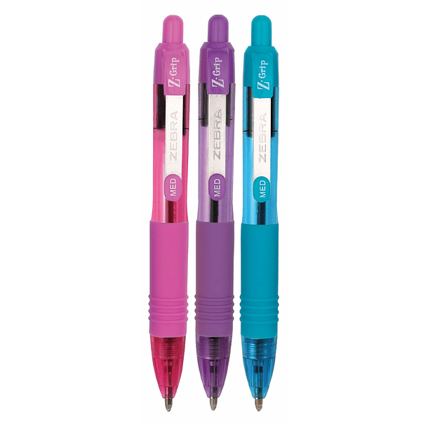 Bolígrafo plástico Mini Z-Grip Surtido Fashion Blister 3 Piezas -Zebra 2