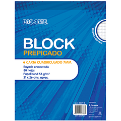 BLOCK PREPICADO PROARTE CARTA 80 HJ 7mm
