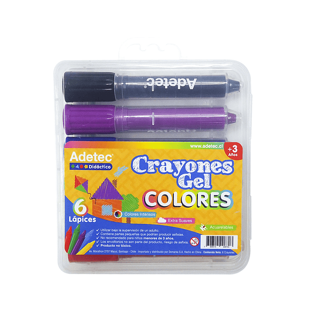 Crayones Gel 6 Colores Didácticos  1