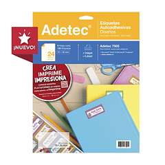 Etiqueta Escolar para marcar cuadernos 70x35 mm 5 Hojas