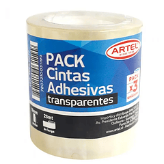 3 Cintas Adhesivas Transparentes 