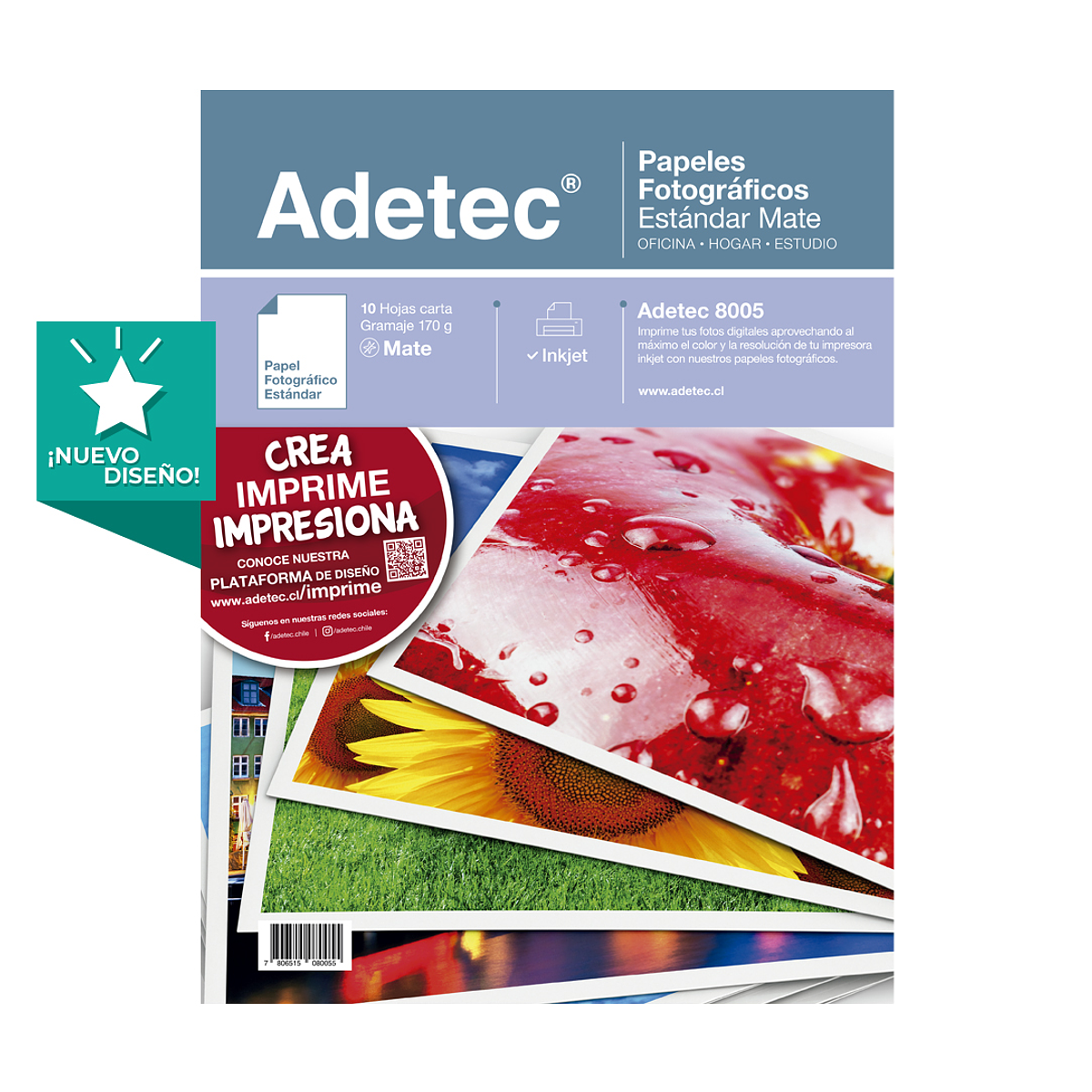 ADETEC Papel para Impresora Inkjet Magnético Carta x 5 Hj Adetec