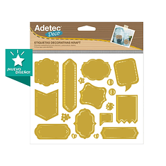 ETIQUETA DECORATIVA ADETEC - KRAFT DISEÑO CON LAPIZ