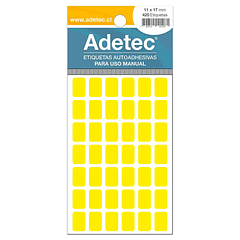 ETIQUETA MANUAL ADETEC - RECTANGULAR AMARILLO FLUOR 11x17 MM