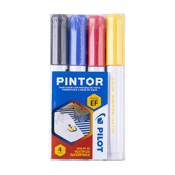 Set Pintor Extra Fino 4 Negro, Rojo, Azul, Amarillo 1