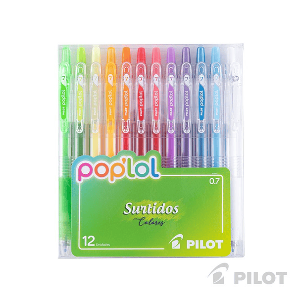 Set Lápiz Gel POPLOL 0.7 12 uni CANDY (08) PILOT 1