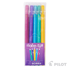 Lápiz Gel FRIXION SLIM 0.38 5u (07) V+HY+FG+WR+LB PILOT