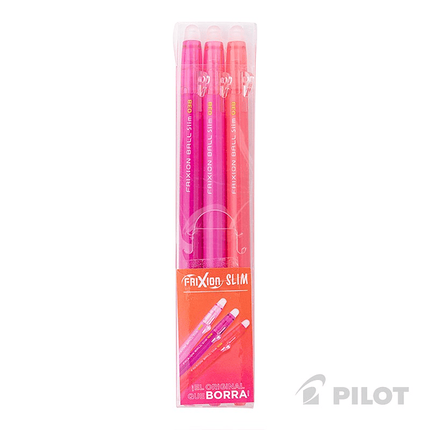 Lápiz Gel FRIXION SLIM 0.38 3u (08) RS+P+CP PILOT 1