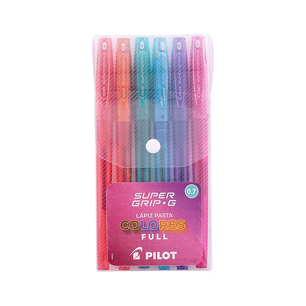 Lápiz Pasta SUPER GRIP G 0.7 Set 6u Full Color PILOT 1