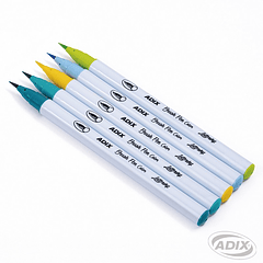 Set Brush Pen Amarillo/Verde 5u (013) ADIX