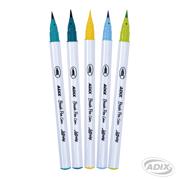 Set Brush Pen Amarillo/Verde 5u (013) ADIX 3