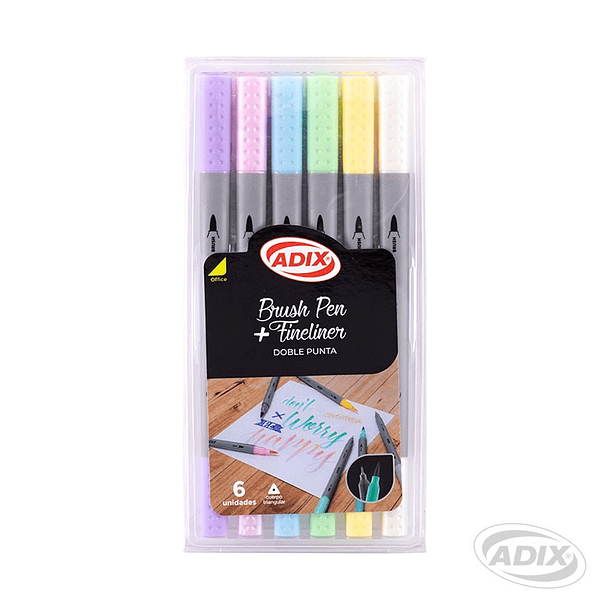 Brush Pen/Fineliner 6 Colores (040) ADIX 1