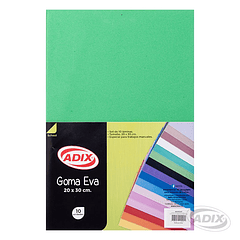 Goma Eva 20x30cm 10u Verde Oscuro (007) ADIX