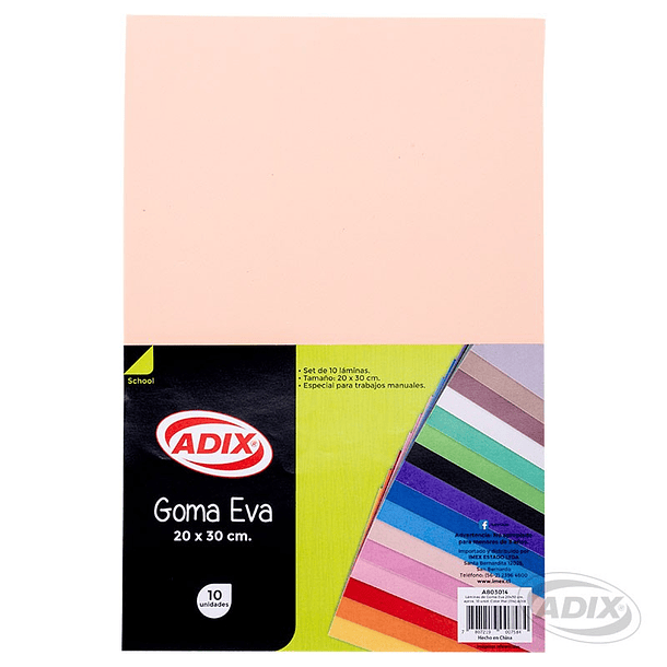 Goma Eva 20x30cm 10u Color Naranjo Pálido (014) ADIX 1