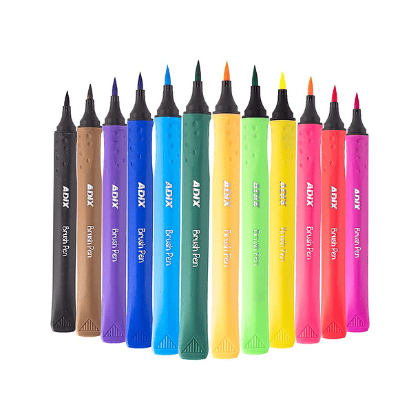 Brush Pen Caja Plástica 12 Colores Kids (045) ADIX 3