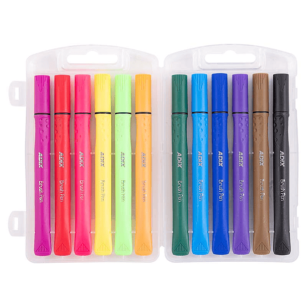 Brush Pen Caja Plástica 12 Colores Kids (045) ADIX 4