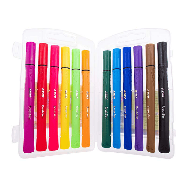 Brush Pen Caja Plástica 12 Colores Kids (045) ADIX 5