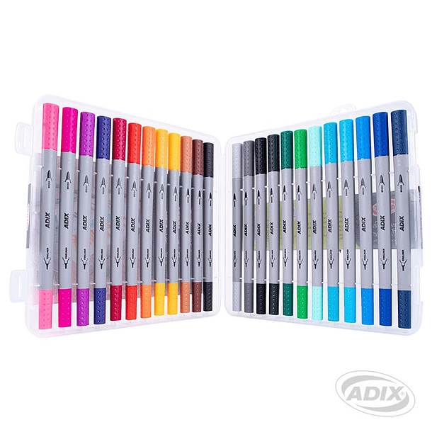 Brush Pen/Fineliner 24 Colores (039) ADIX 1