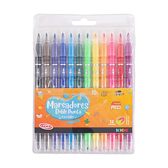 Brush Pen/Punta Fina 12 Colores Kids (044) ADIX